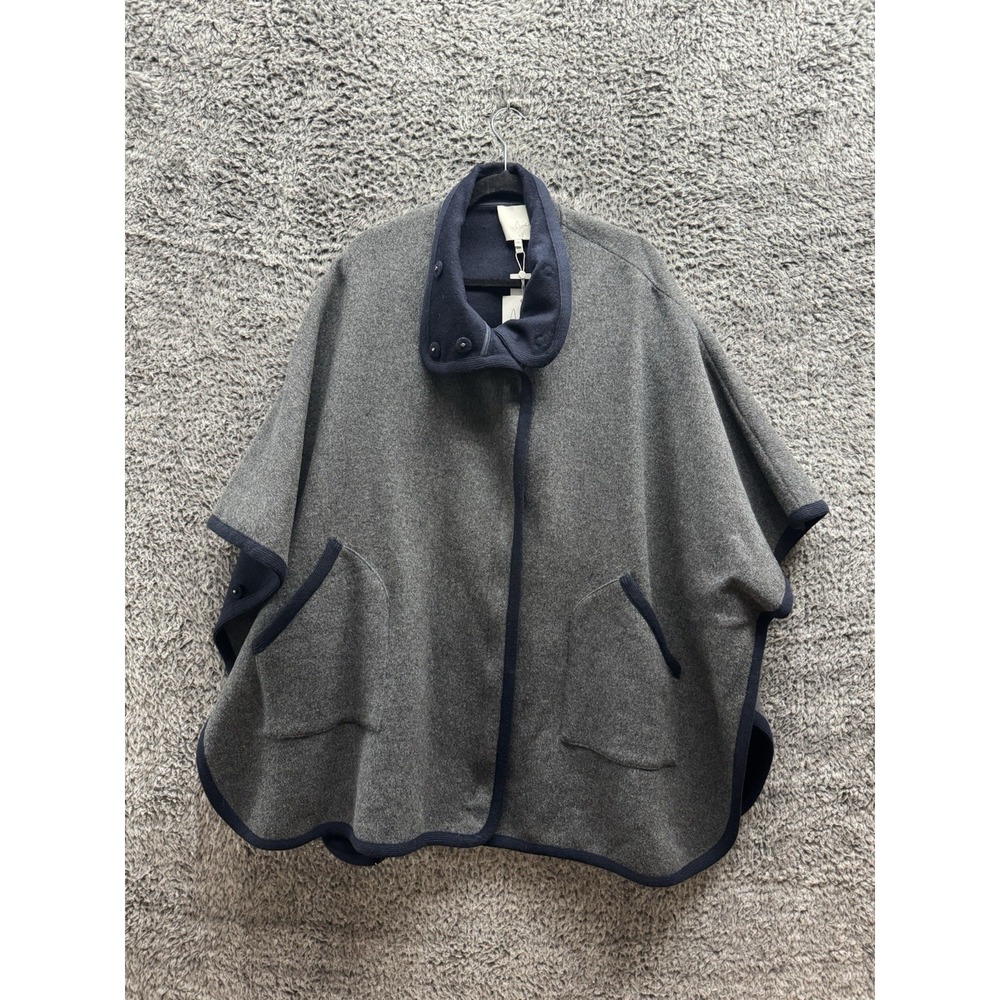 Revolve Joie Kenzie Cape Jacket Oversized Blue Gray Wool Cashmere Blend M/L $598